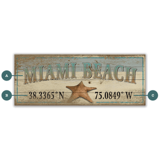 Starfish Latitude - Wood & Metal Wall Art Wood & Metal Wall Art Out West Design
