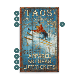 Winter Sports Shop - Wood & Metal Wall Art Wood & Metal Wall Art Out West Design Wood 8" x 14"
