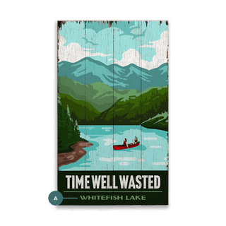 Time Well Wasted - Wood & Metal Wall Art Wood & Metal Wall Art Out West Design Wood 8" x 14"