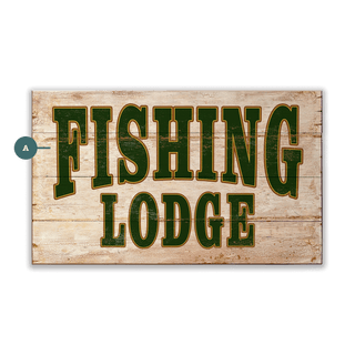 Fishing Lodge Sign - Wood & Metal Wall Art Wood & Metal Wall Art Out West Design