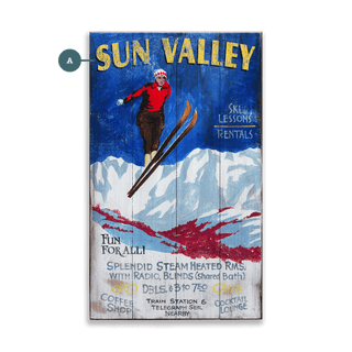 Ski Sun Valley - Wood & Metal Wall Art Wood & Metal Wall Art Out West Design Wood 8" x 14"