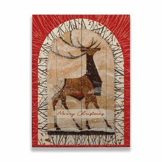 Winter Wapiti Elk - Wood & Metal Wall Art Wood & Metal Wall Art Shelle Lindholm Wood 9" x 12"
