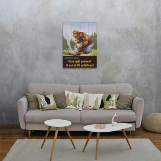 Smokey Bear 1946 Hold Till It's Cold - Wood & Metal Wall Art Wood & Metal Wall Art Smokey Bear
