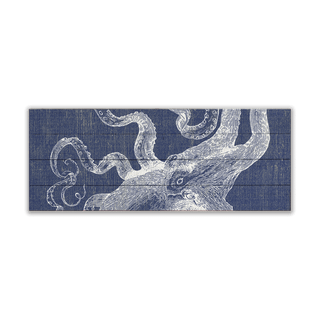 Denim Octopus - Wood & Metal Wall Art Wood & Metal Wall Art Suzanne Nicoll Wood 16" x 7"