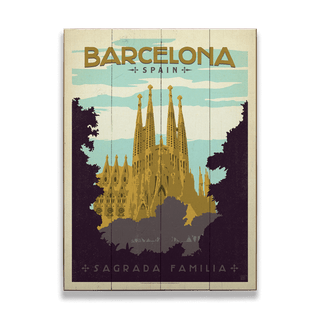 Barcelona: Sagrada Familia - Wood & Metal Wall Art Wood & Metal Wall Art Anderson Design Group Wood 9" x 12"