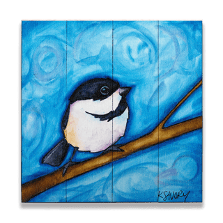 Chickadee-dee-dee - Wood & Metal Wall Art Wood & Metal Wall Art Karen Savory Wood 10.5" x 10.5"