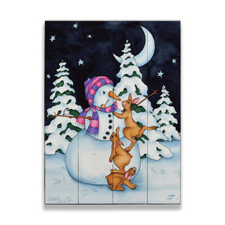 Snowman Teamwork - Wood & Metal Wall Art Wood & Metal Wall Art Karen Savory