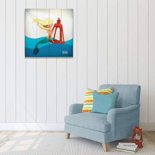 Mermaid's Beacon: Square - Wood & Metal Wall Art Wood & Metal Wall Art Meissenburg Designs