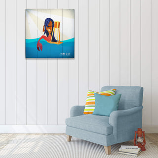 Mermaid's Watch: Square - Wood & Metal Wall Art Wood & Metal Wall Art Meissenburg Designs