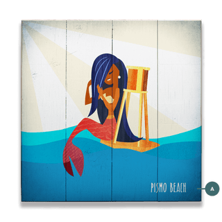 Mermaid's Watch: Square - Wood & Metal Wall Art Wood & Metal Wall Art Meissenburg Designs Wood 10.5" x 10.5"