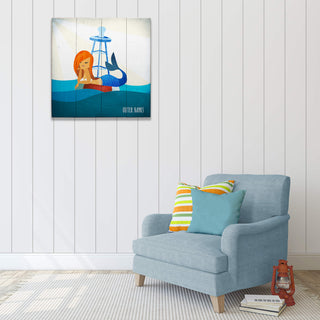 Mermaid's Rest: Square - Wood & Metal Wall Art Wood & Metal Wall Art Meissenburg Designs