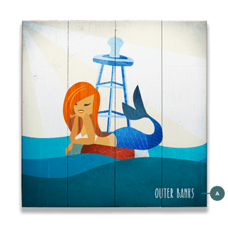 Mermaid's Rest: Square - Wood & Metal Wall Art Wood & Metal Wall Art Meissenburg Designs Wood 10.5" x 10.5"