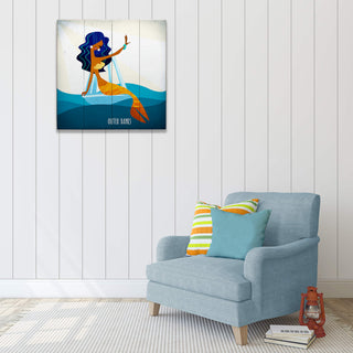 Mermaid's Wave: Square - Wood & Metal Wall Art Wood & Metal Wall Art Meissenburg Designs