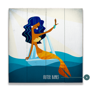 Mermaid's Wave: Square - Wood & Metal Wall Art Wood & Metal Wall Art Meissenburg Designs Wood 10.5" x 10.5"