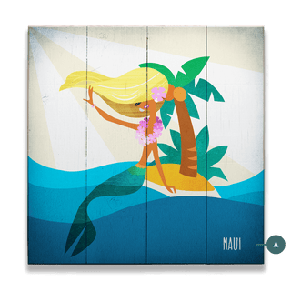 Mermaid's Paradise: Square - Wood & Metal Wall Art Wood & Metal Wall Art Meissenburg Designs Wood 10.5" x 10.5"
