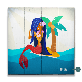 Mermaid's Retreat: Square - Wood & Metal Wall Art Wood & Metal Wall Art Meissenburg Designs Wood 10.5" x 10.5"