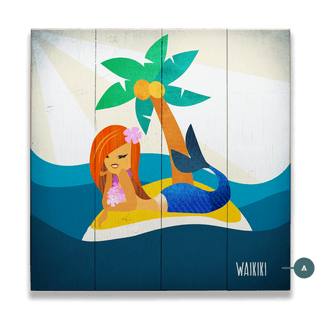 Mermaid's Haven: Square - Wood & Metal Wall Art Wood & Metal Wall Art Meissenburg Designs Wood 10.5" x 10.5"