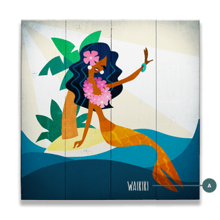Mermaid's Isle: Square - Wood & Metal Wall Art Wood & Metal Wall Art Meissenburg Designs Wood 10.5" x 10.5"
