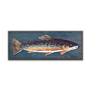 Brook Trout: Generic - Metal on Wood Shaped Wall Art Shelle Lindholm