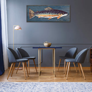 Brook Trout: Generic - Metal on Wood Shaped Wall Art Shelle Lindholm