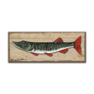 Muskie: Generic - Metal on Wood Shaped Wall Art Shelle Lindholm