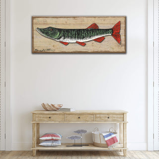 Muskie: Generic - Metal on Wood Shaped Wall Art Shelle Lindholm