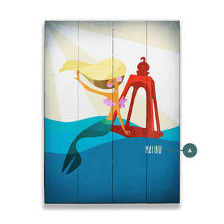 Mermaid's Beacon: Portrait - Wood & Metal Wall Art Wood & Metal Wall Art Meissenburg Designs Wood 9" x 12"