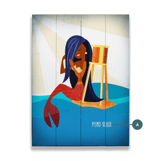 Mermaid's Watch: Portrait - Wood & Metal Wall Art Wood & Metal Wall Art Meissenburg Designs Wood 9" x 12"