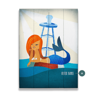 Mermaid's Rest: Portrait - Wood & Metal Wall Art Wood & Metal Wall Art Meissenburg Designs Wood 9" x 12"