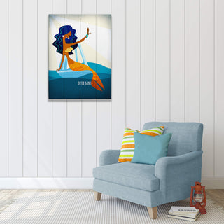 Mermaid's Wave: Portrait - Wood & Metal Wall Art Wood & Metal Wall Art Meissenburg Designs