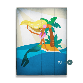 Mermaid's Paradise: Portrait - Wood & Metal Wall Art Wood & Metal Wall Art Meissenburg Designs Wood 17" x 23"