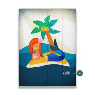 Mermaid's Haven: Portrait - Wood & Metal Wall Art Wood & Metal Wall Art Meissenburg Designs Wood 9" x 12"