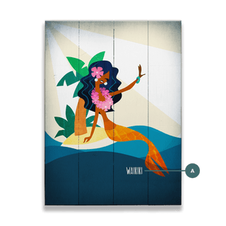 Mermaid's Isle: Portrait - Wood & Metal Wall Art Wood & Metal Wall Art Meissenburg Designs Wood 9" x 12"