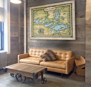 Lake Vermilion, Minnesota: Illustrated Map - Wood & Metal Wall Art Wood & Metal Wall Art Lisa Middleton