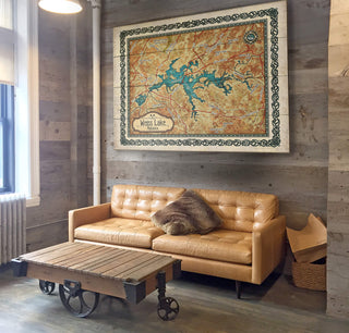 Weiss Lake, Alabama Vintage Map - Wood & Metal Wall Art Wood & Metal Wall Art Lisa Middleton