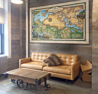 The Rainy River: Illustrated Map - Wood & Metal Wall Art Wood & Metal Wall Art Lisa Middleton