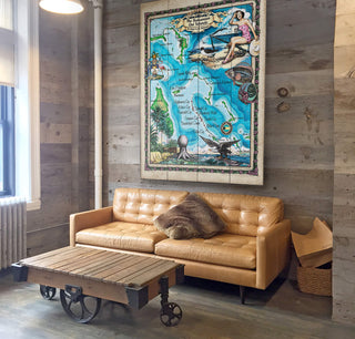 The Bahamian Out Islands: Illustrated Map - Wood & Metal Wall Art Wood & Metal Wall Art Lisa Middleton