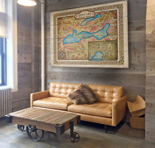 Geneva Lake, Wisconsin: Illustrated Map - Wood & Metal Wall Art Wood & Metal Wall Art Lisa Middleton