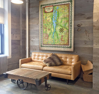 Lake Champlain: Illustrated Map - Wood & Metal Wall Art Wood & Metal Wall Art Lisa Middleton