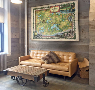 The Lakes of Sawyer County, Wisconsin: Illustrated Map - Wood & Metal Wall Art Wood & Metal Wall Art Lisa Middleton