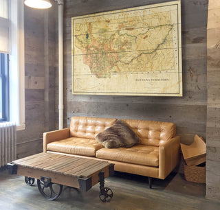 Historic Map of the Montana Territory - Wood & Metal Wall Art Wood & Metal Wall Art Lisa Middleton