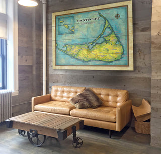 Nantucket, Massachusetts: Illustrated Map - Wood & Metal Wall Art Wood & Metal Wall Art Lisa Middleton