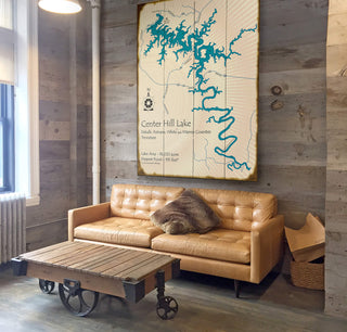 Center Hill Lake, Tennessee - Wood & Metal Wall Art Wood & Metal Wall Art Lake Art