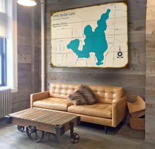 Little Spider Lake, Wisconsin - Wood & Metal Wall Art Wood & Metal Wall Art Lake Art