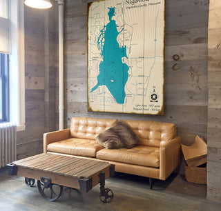 Nagawicka Lake, Wisconsin - Wood & Metal Wall Art Wood & Metal Wall Art Lake Art