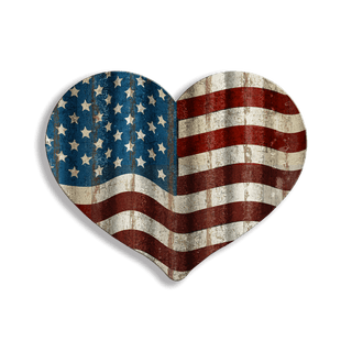 Heart-Shaped American Flag - Corrugated Metal Wall Art Corrugated Wall Art Meissenburg Designs