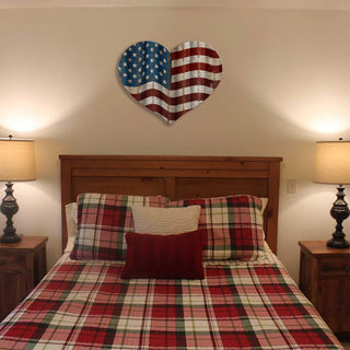 Heart-Shaped American Flag - Corrugated Metal Wall Art Corrugated Wall Art Meissenburg Designs