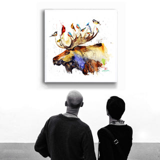 Moose and the Bird Choir - Metal Box Art Metal Box Wall Art Dean Crouser