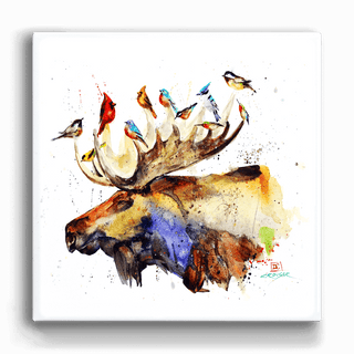 Moose and the Bird Choir - Metal Box Art Metal Box Wall Art Dean Crouser