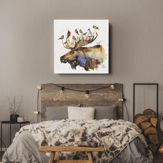 Moose and the Bird Choir - Metal Box Art Metal Box Wall Art Dean Crouser